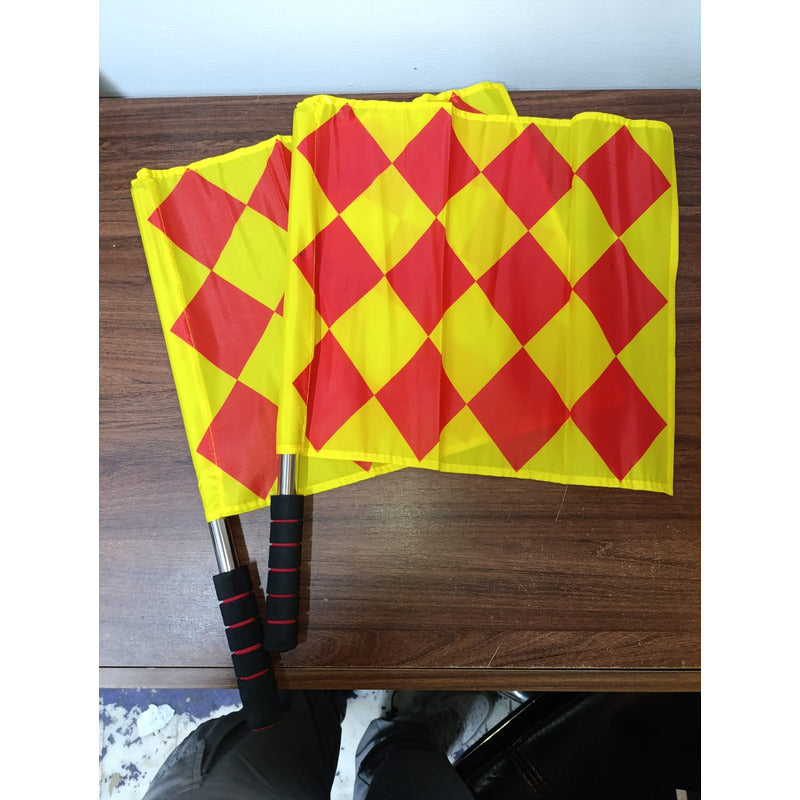 Banderín De Juez Bandera Arbitro Línea X2 Unidades De 32x35 Amarillo