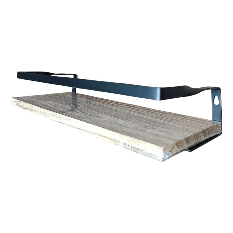 Repisa - Estante Flotante Madera Y Acero (solo Un Estante)