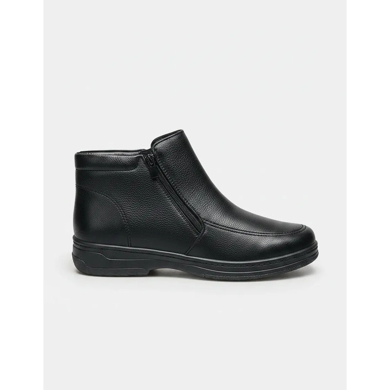 Bota De Invierno Cuerina Con Corderito Por Dentro 40 Al 45 Negro Lisas 41