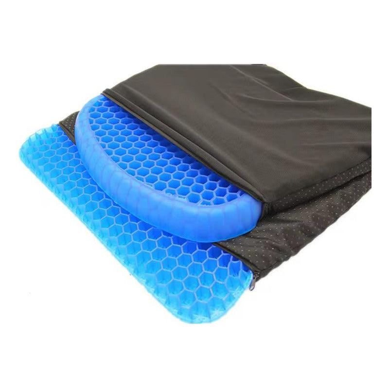Asiento Almohadilla Gel Ergonomico 1kg/funda Negra 44x37x4