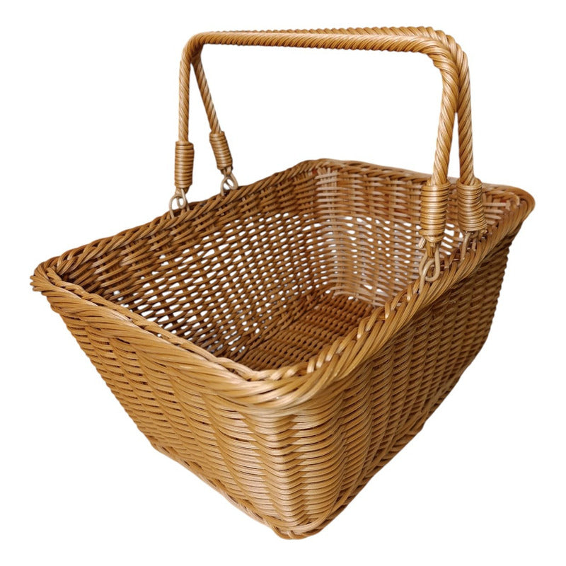 Canasto De Mimbre Picnic 25cm De Ancho 35cm De Largo 16cm Al