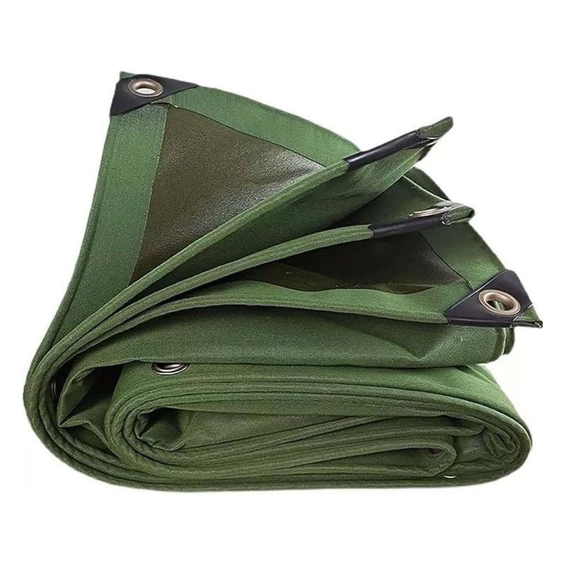 Lona Gruesa Verde Militar Reforzada Impermeble 6x4 M