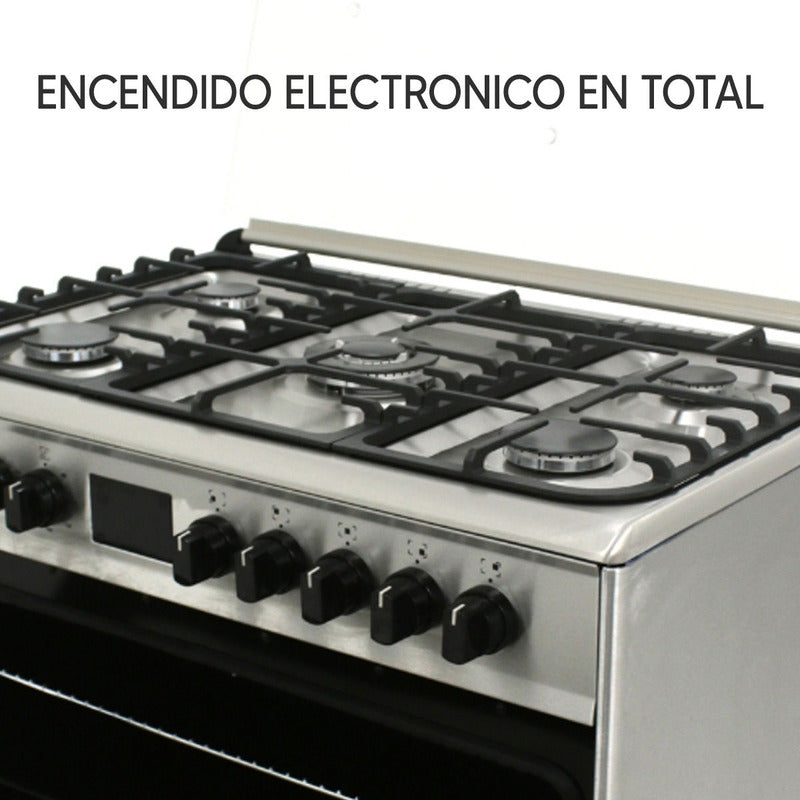 Cocina Combinada Siam 5 Hornallas Inox Color Acero Inox