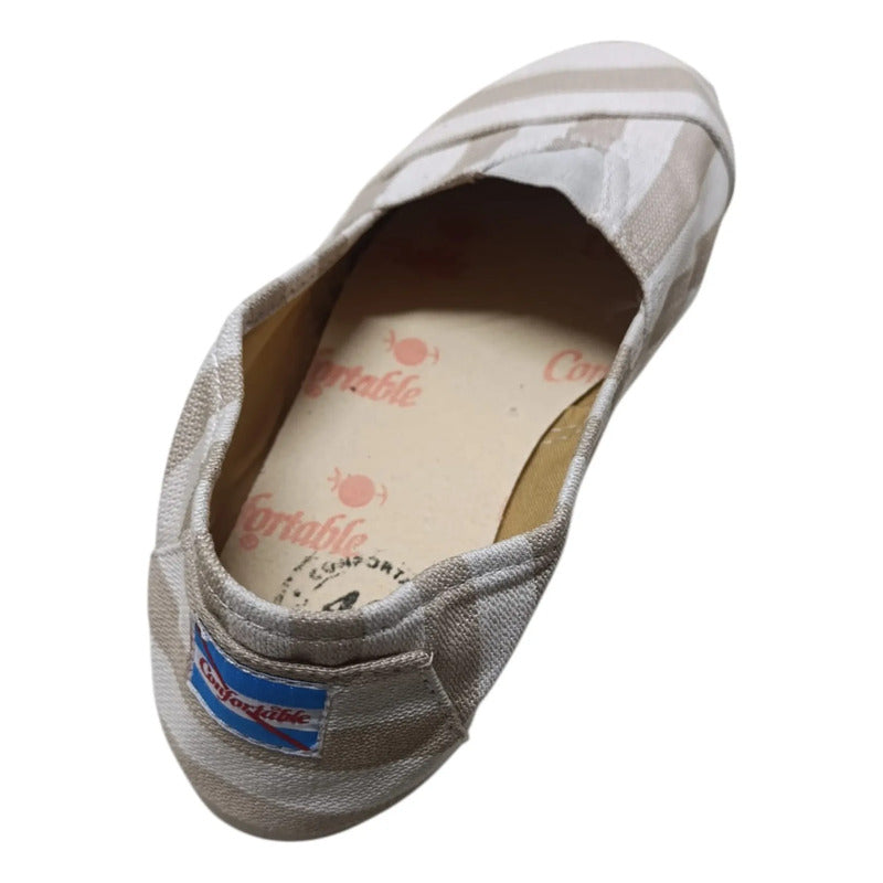 Alpargatas Confortables Estampadas Beige 36 Uy