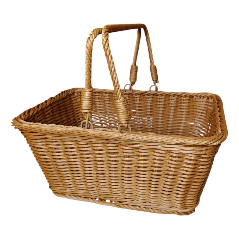 Canasto De Mimbre Picnic 25cm De Ancho 35cm De Largo 16cm Al