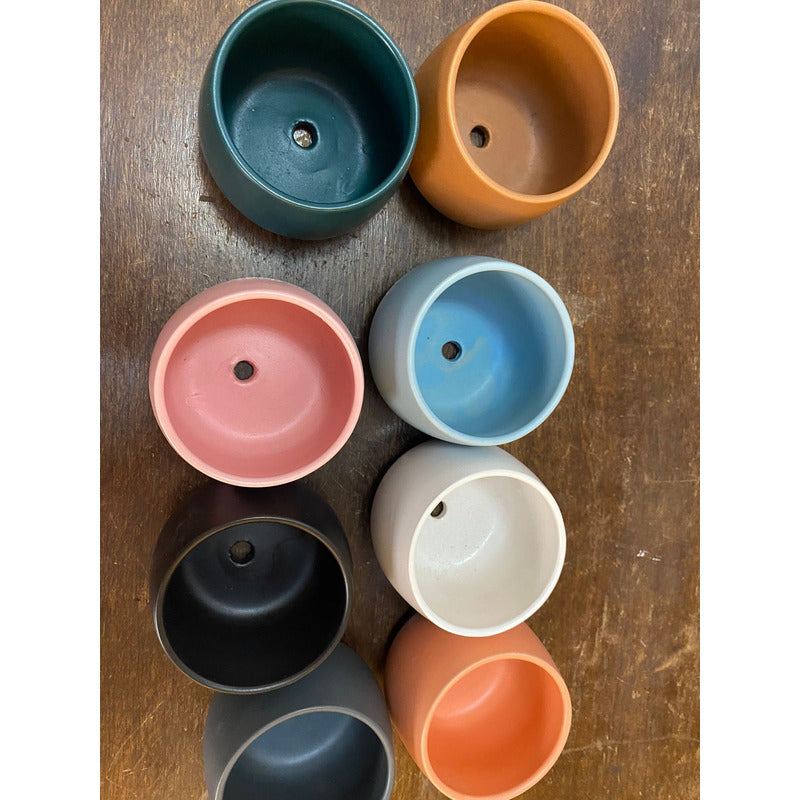 Maceta De Ceramica Decorativa 14 X 14 Cm Varios Colores