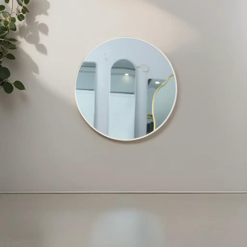 Espejo Redondo Para El Hogar Decorativo Y Baño 50cm Blanco