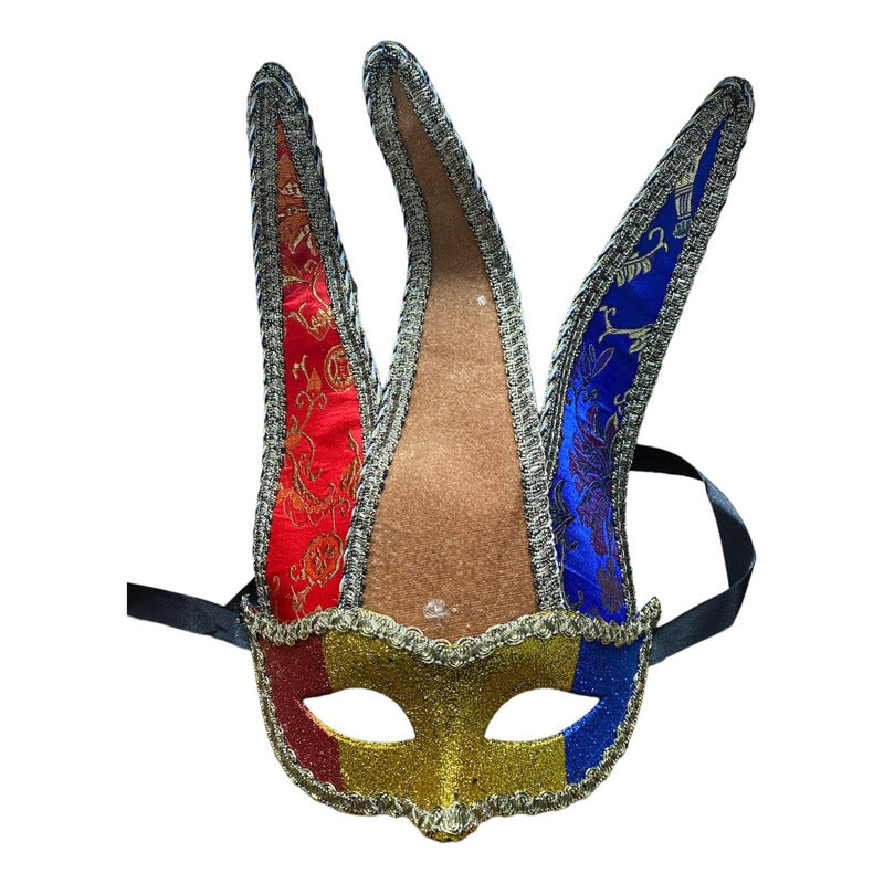Mascara Carnaval Disfraz Penacho Multicolor