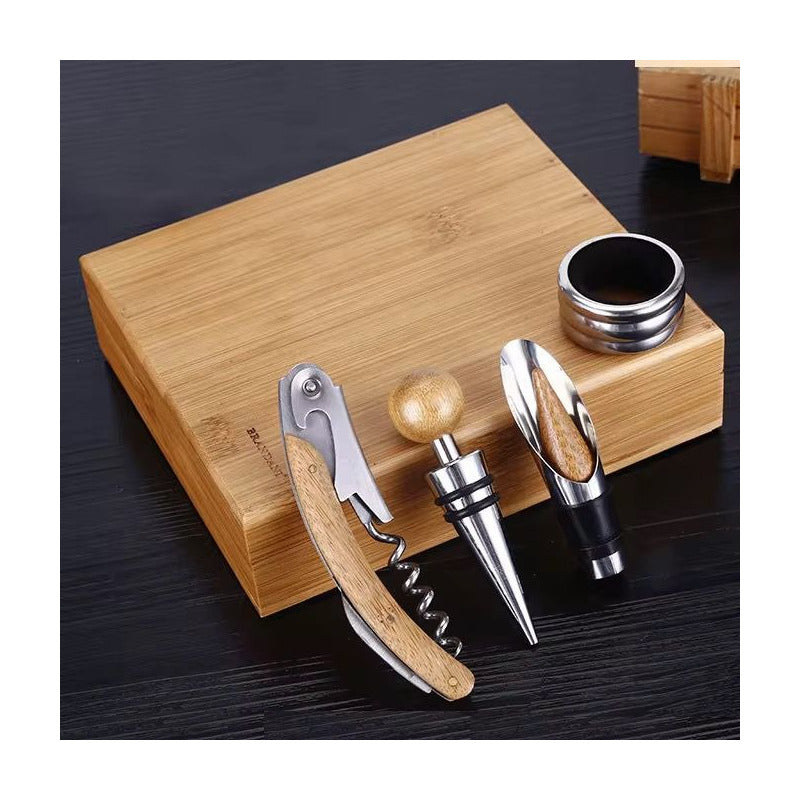 Kit Para Vinos De 5 Piezas Set De Vino Sacacorcho Presente