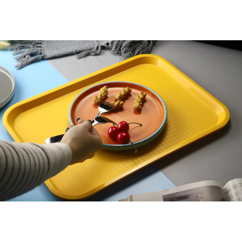 Bandeja Rectangular Antideslizante Varios Colores 46x36 Cm