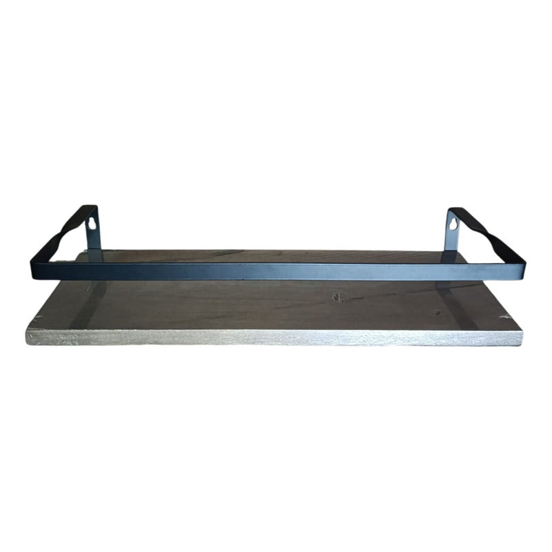 Repisa - Estante Flotante Madera Y Acero (solo Un Estante)