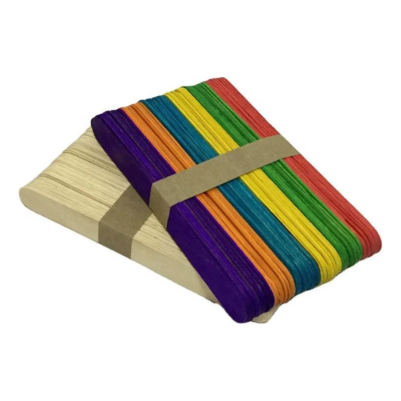 Palitos Para Helado Paleta Madera Color X50 Unidades