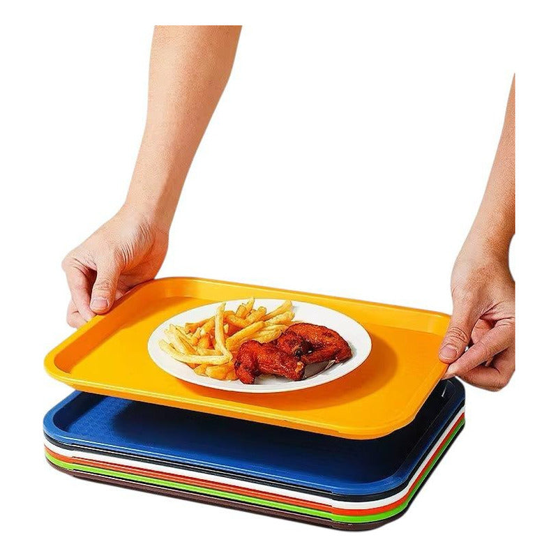 Bandeja Rectangular Antideslizante Varios Colores 30 X 40