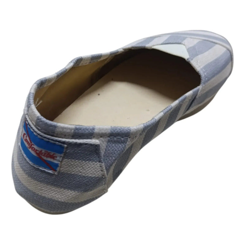 Alpargatas Confortables Estampadas Celeste 40 Uy