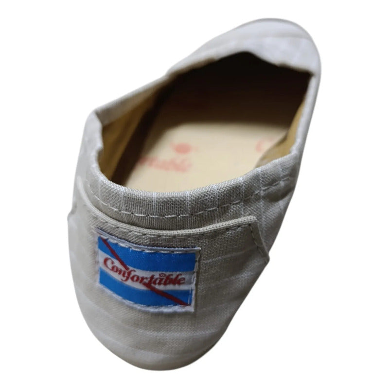 Alpargatas Confortables Estampadas Beige Y Blanco 40 Uy