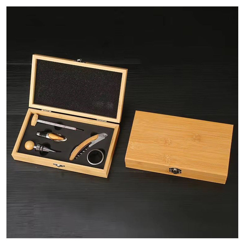 Kit Para Vinos De 5 Piezas Set De Vino Sacacorcho Presente