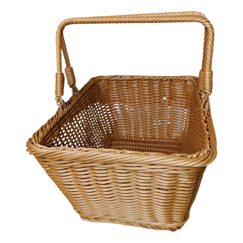 Canasto De Mimbre Picnic 25cm De Ancho 35cm De Largo 16cm Al