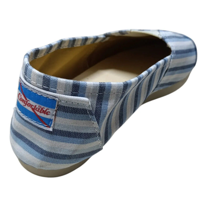 Alpargatas Confortables Estampadas Celeste Azul Y Blanco 41 Uy