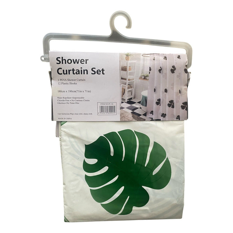 Cortina De Baño Impermeable Diseño Ducha 180x180 Cmx12gancho