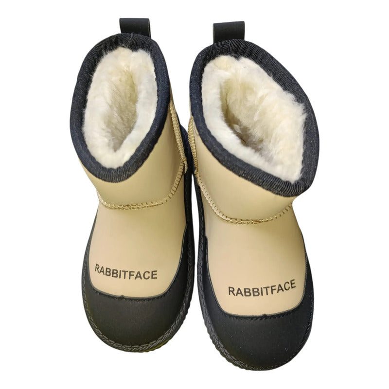 Botas Infantiles Rabbitface Forradas Corderito Beige 27 Uy