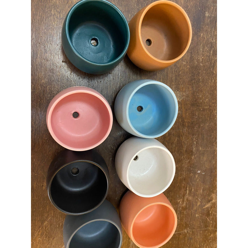 Maceta De Ceramica Decorativa 14 X 14 Cm Varios Colores