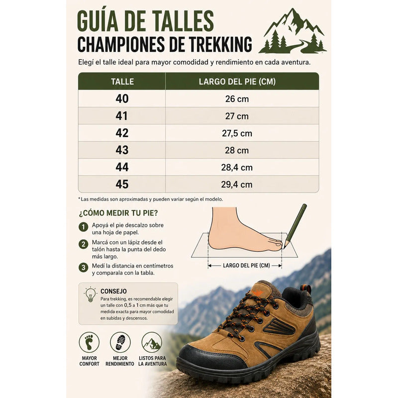 Championes Trekking Trabajo Comodos, Livianos Del 40 Al 44 Negro Liso 40