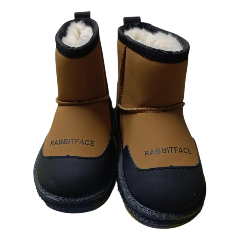 Botas Infantiles Rabbitface Forradas Corderito Marrón 28 Uy