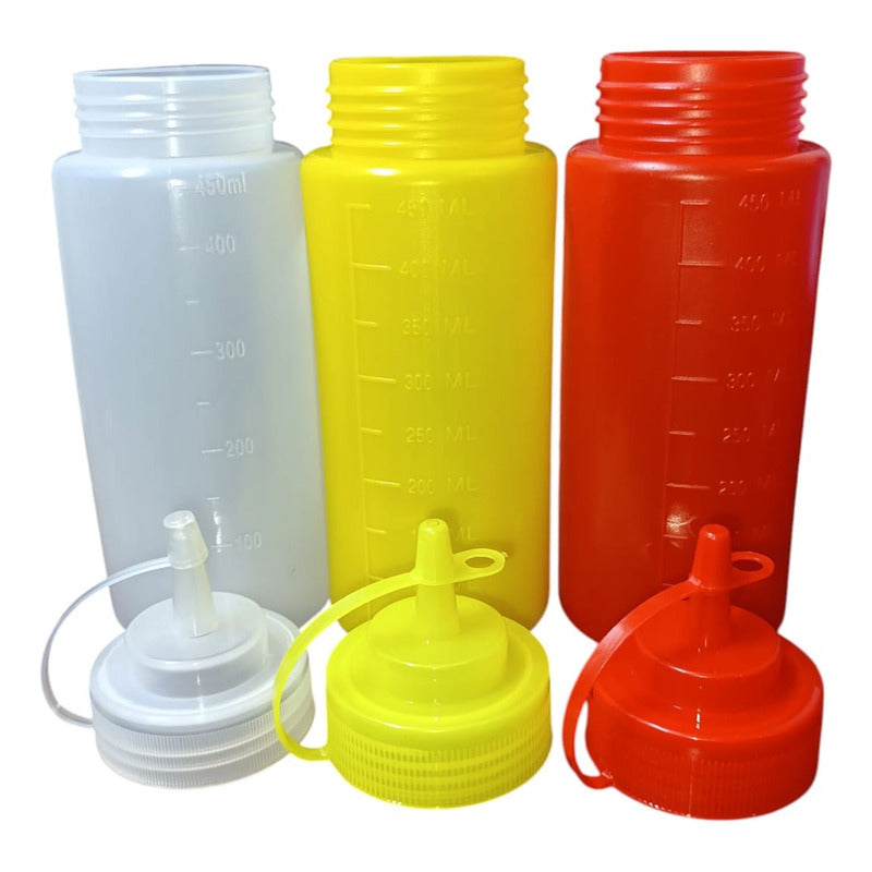 Tarros Para Salsa Aderezos De 450ml Pack X3