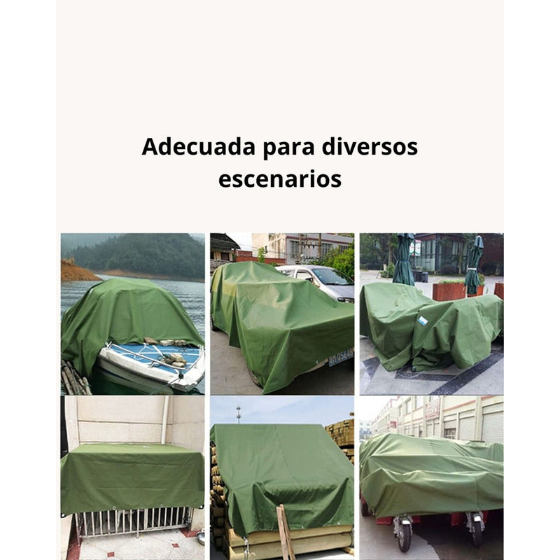 Lona Gruesa Verde Militar Reforzada Impermeable 3x3 M