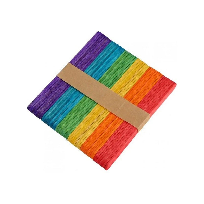 Palitos Para Helado Paleta Madera Color X50 Unidades
