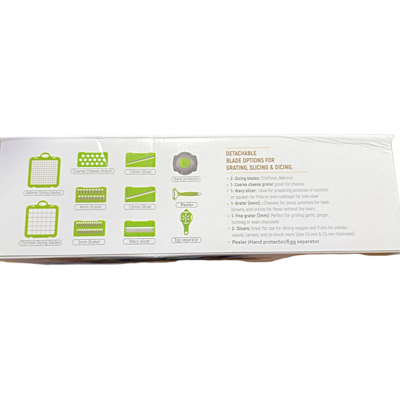 Cortador De Vegetales Multiuso De Cocina 16 Piezas Verde