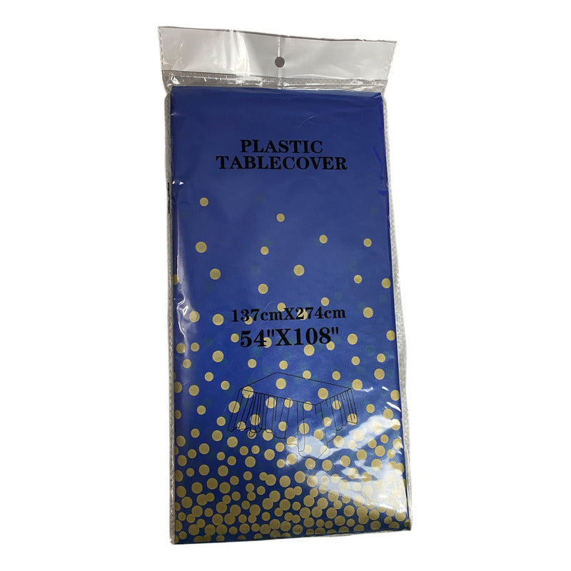 Mantel Cumpleaño Nylon Lunares Desechable  137x274cm