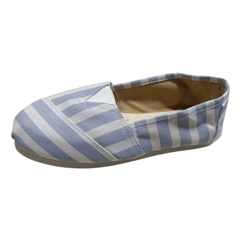 Alpargatas Confortables Estampadas Celeste 38 Uy