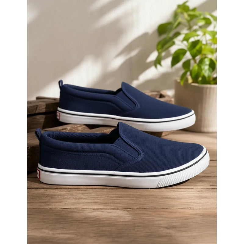 Calzado Sin Cordon Nautico Liviano Y Flexible Azul Lisa 40