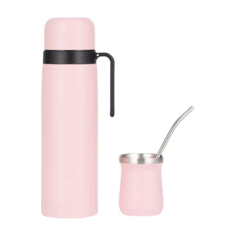 Juego De Termo 1 Litro Mate 160 Ml Y Bombilla