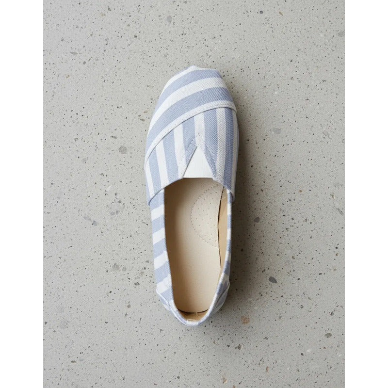 Alpargatas Confortables Estampadas Celeste Azul Y Blanco 37 Uy