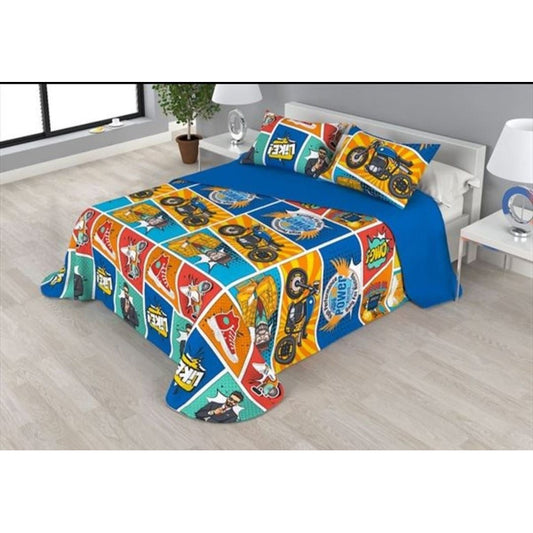 Sabana Infantil 1 Plaza Diseño Moto 1,48 X 2,40 Mts.