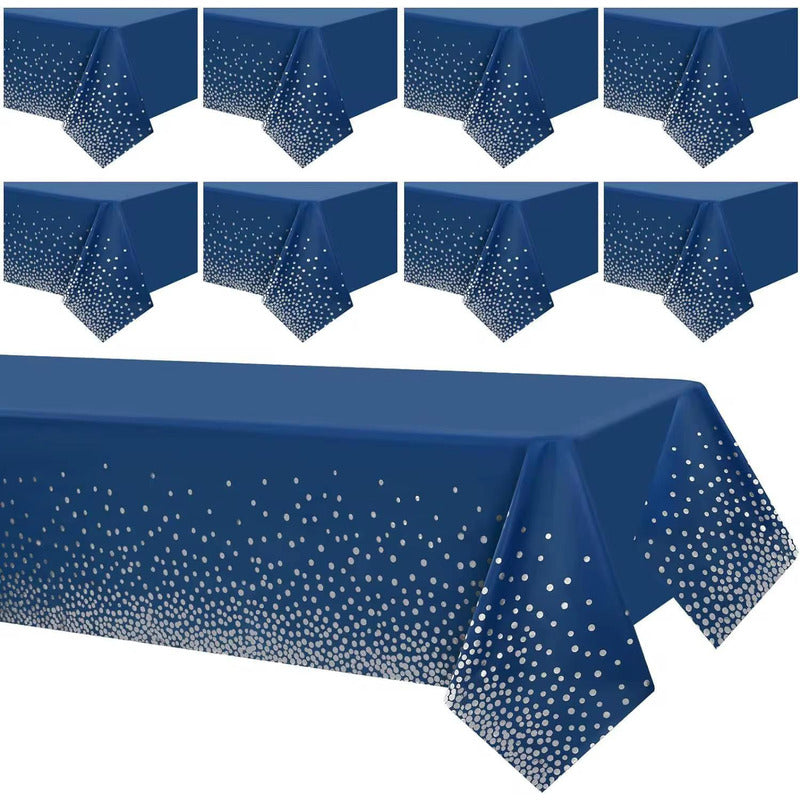 Mantel Cumpleaño Nylon Lunares Desechable  137x274cm