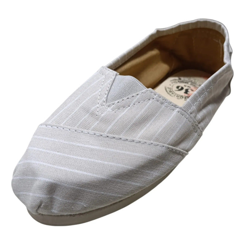Alpargatas Confortables Estampadas Beige Y Blanco 40 Uy