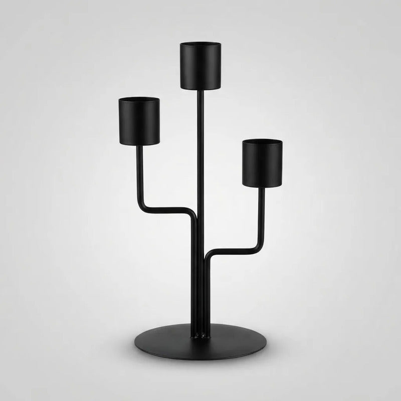 Portavela Decorativo De Metal 23x10 Cm Negro