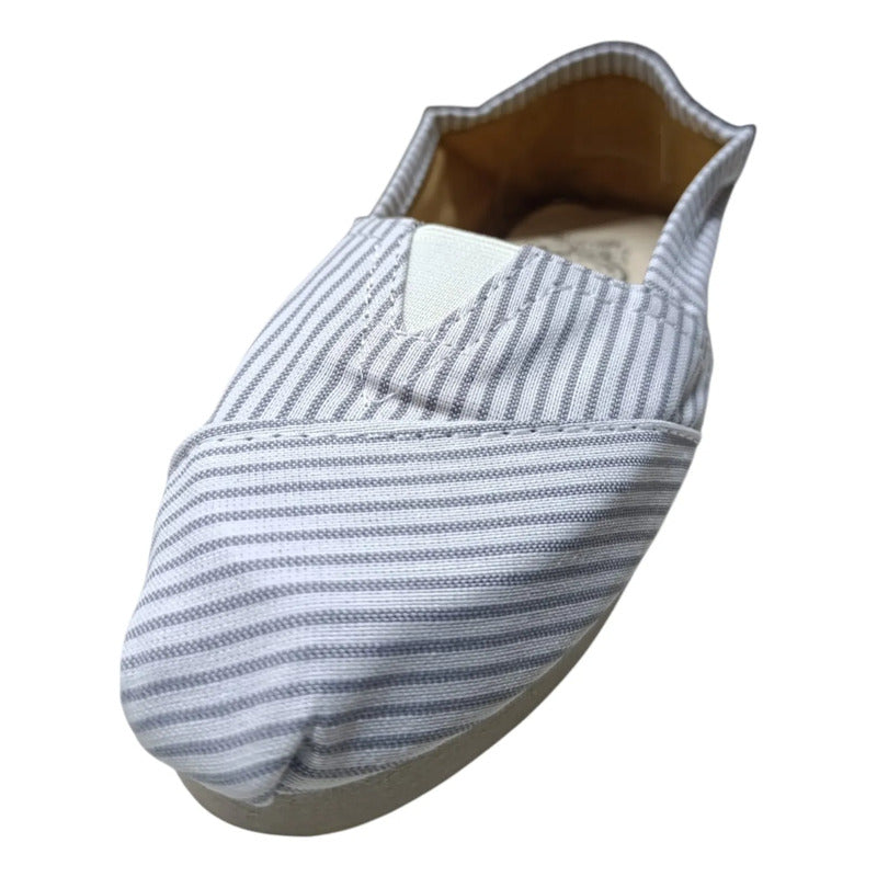 Alpargatas Confortables Estampadas Blanco Y Gris 34 Uy