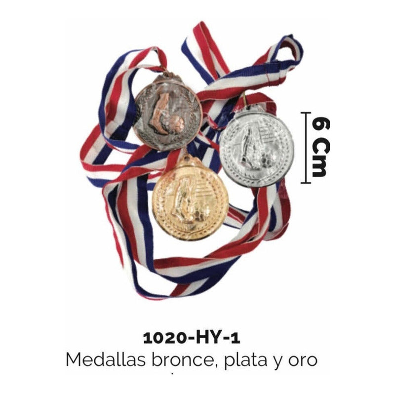 Medalla Premio Fútbol Trofeo Campeones  Bronce, Plata Y Oro