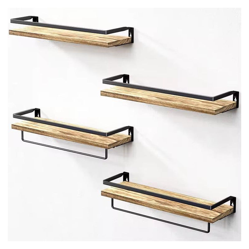 Repisa Estante Flotante En Madera Y Acero De 3 Estantes