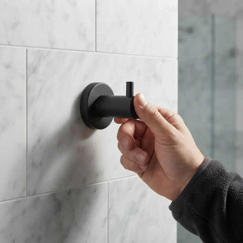 Gancho De Pared Metálico Para Colgar 6.6x5 Cm Con Tornillos Negro