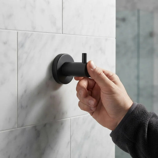 Gancho De Pared Metálico Para Colgar 6.6x5 Cm Con Tornillos Negro