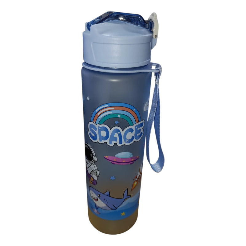Botella Deportiva Infantil Con Sorbito Retráctil, 800ml Azul