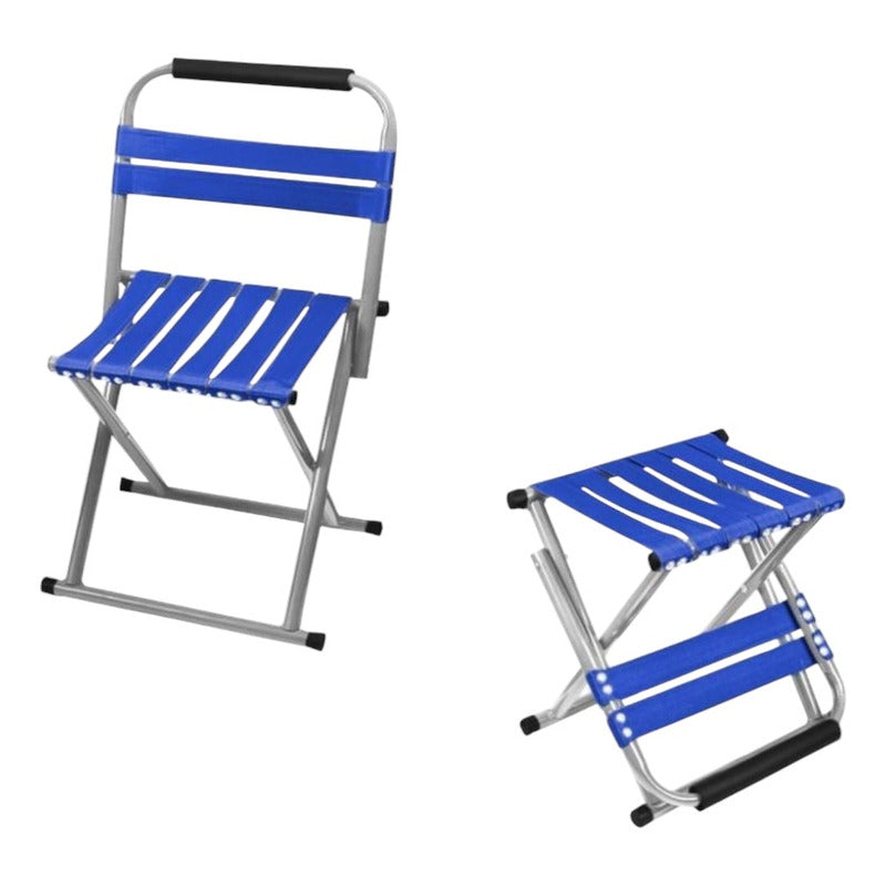 Silla Plegable Chica Con Respaldo Pescador Camping Practica