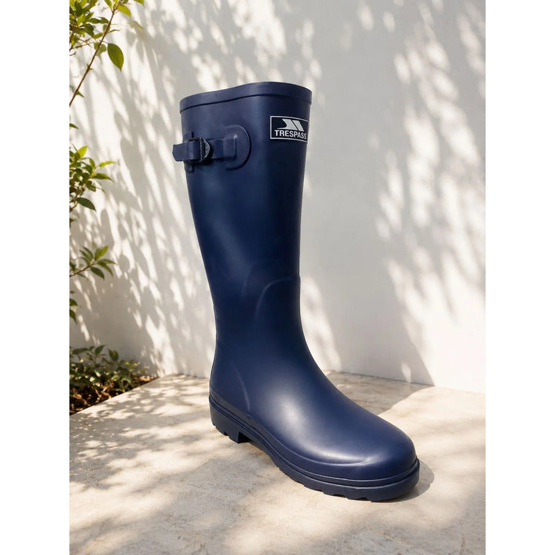 Bota De Lluvia De Goma De Hombre Con Ajuste Azul Lisas 42