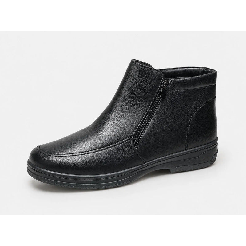 Bota De Invierno Cuerina Con Corderito Por Dentro 40 Al 45 Negro Lisas 42