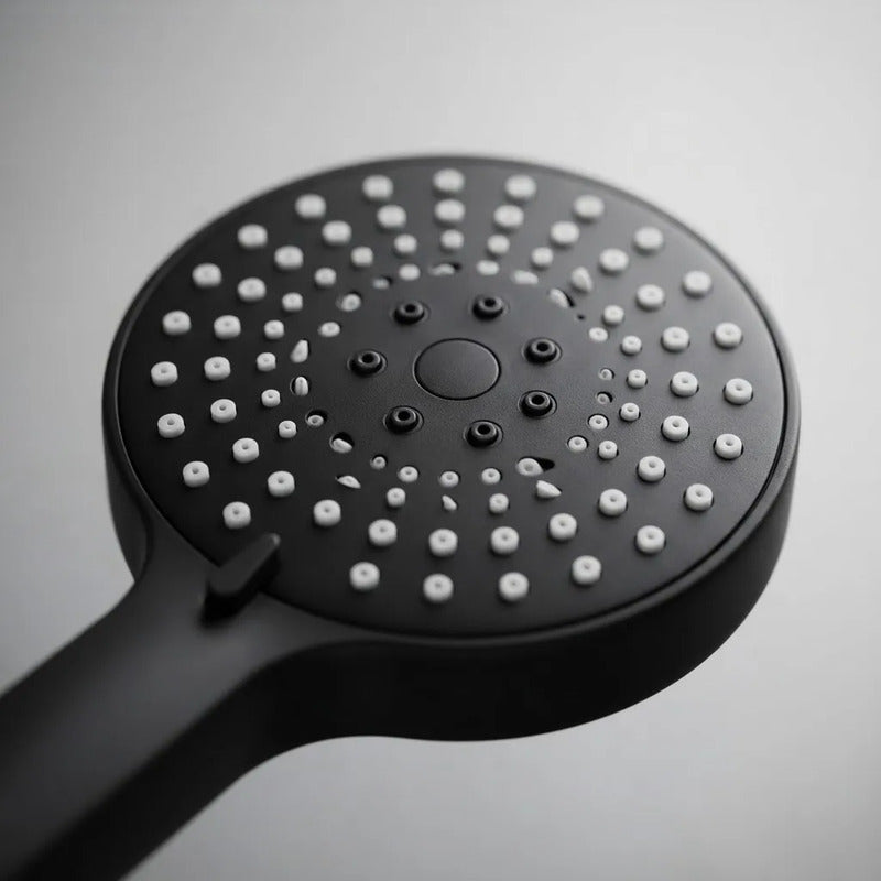 Teléfono De Lluvero Para Ducha Color Negro Redondo Negro